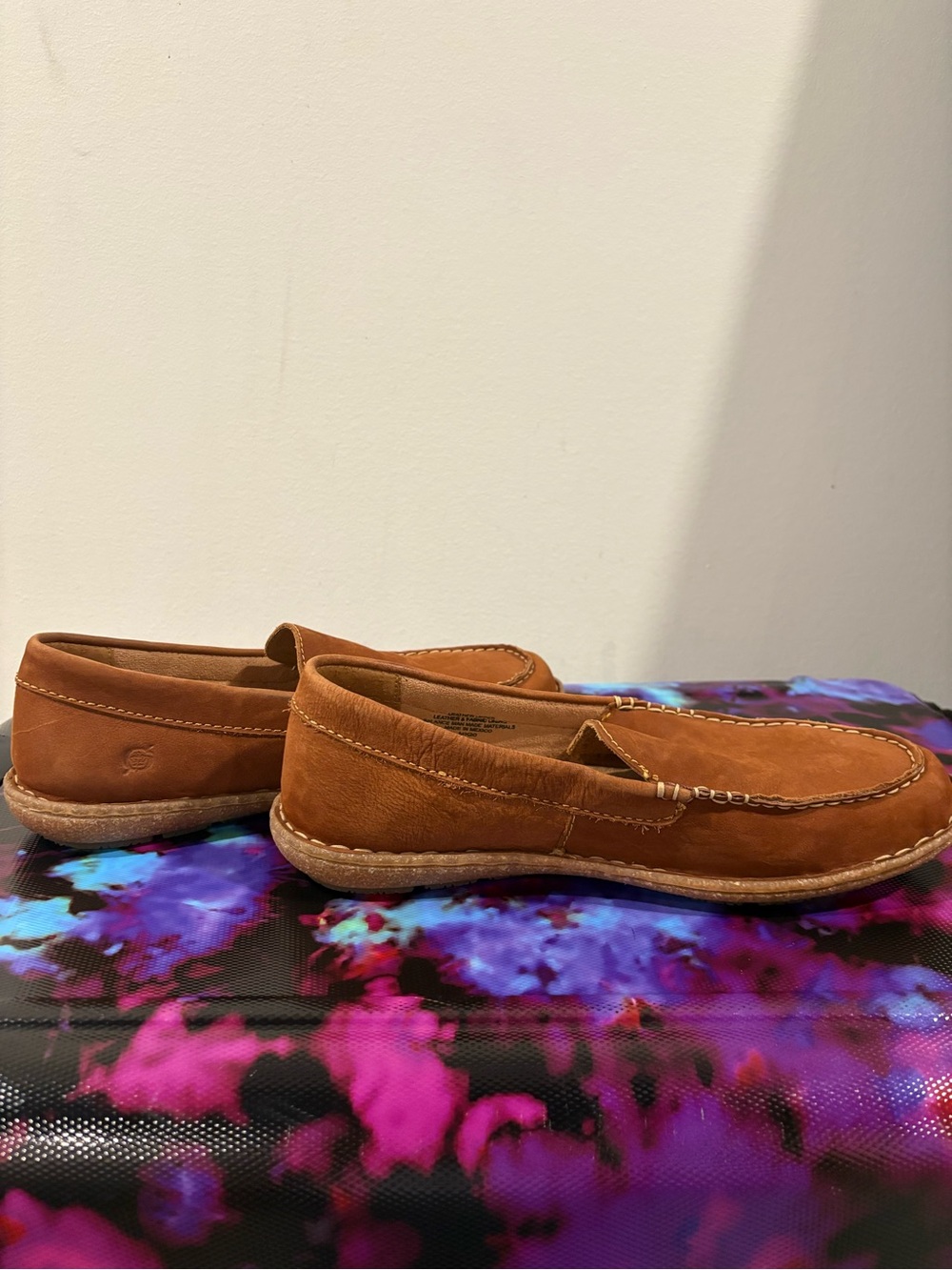 Born Men's Suede Slip-On Loafers in Cognac - Picture 4 of 9